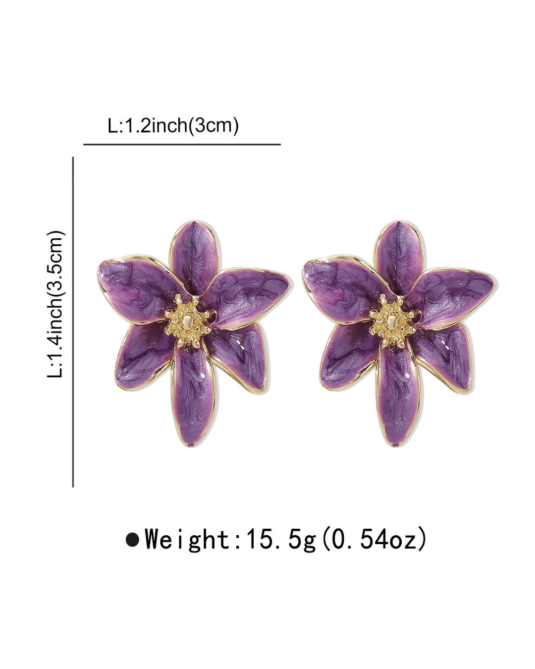 ENAMEL FLOWER STUD EARRINGS