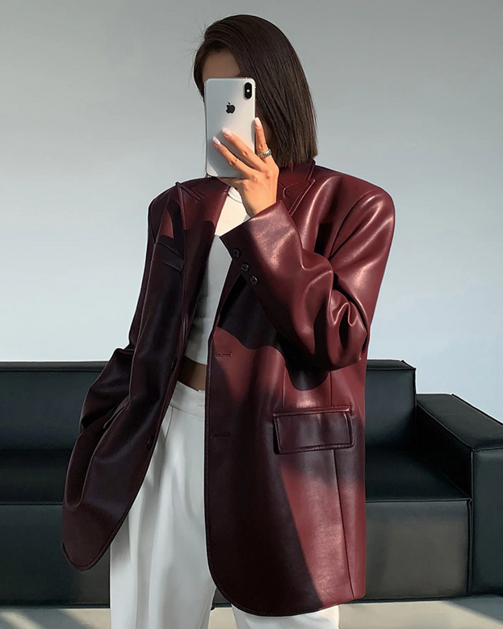 CELESTE BLAZER - EFFORTLESS POWER LEATHER BLAZER