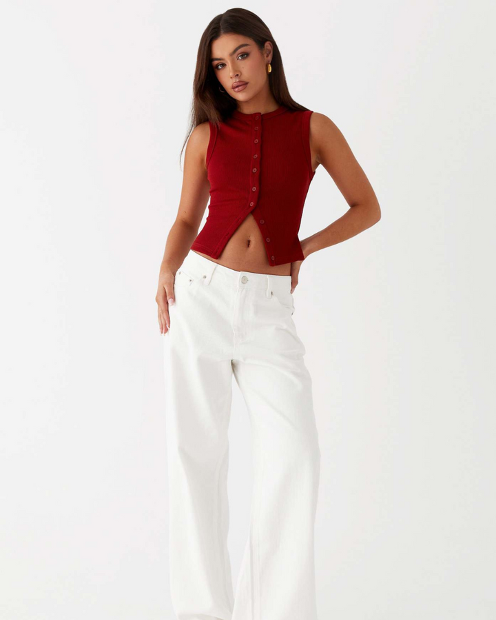 QUINN TOP - CHIC CLASSIC BUTTONED TOP