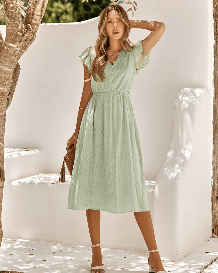 DELPHINE DRESS - CLASSIC ELEGANT MIDI DRESS