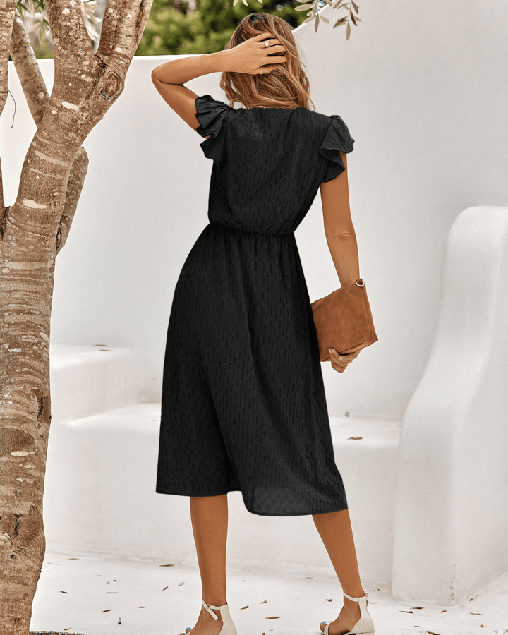 DELPHINE DRESS - CLASSIC ELEGANT MIDI DRESS