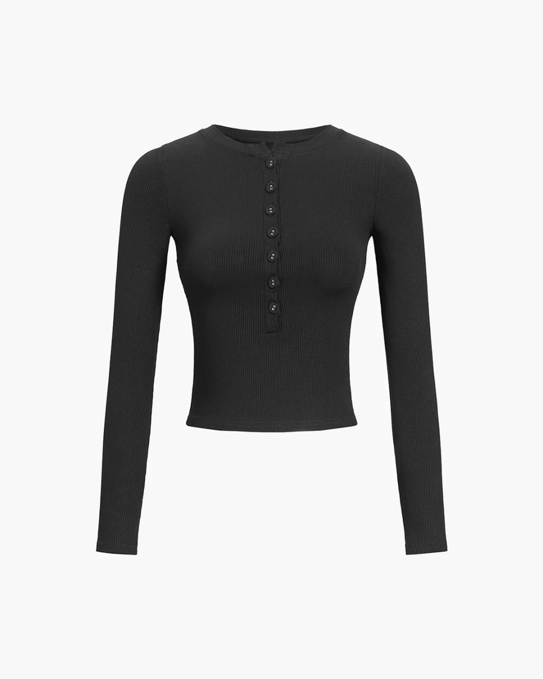 TESSA TOP - FITTED BUTTONED LONG SLEEVE CROP TOP