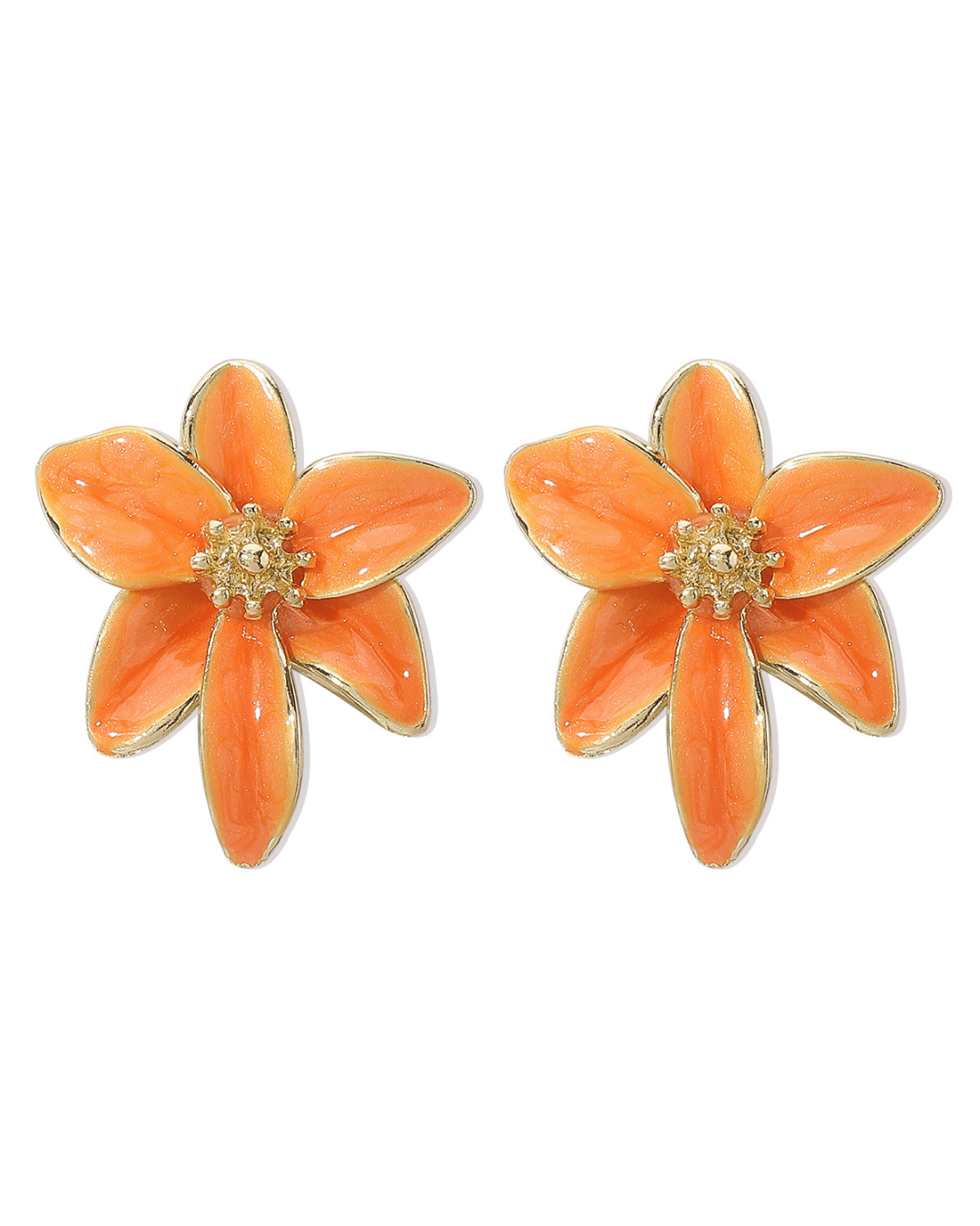 ENAMEL FLOWER STUD EARRINGS