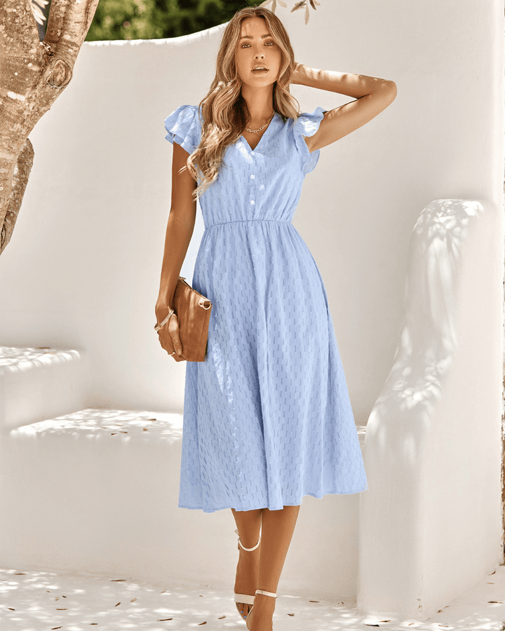 DELPHINE DRESS - CLASSIC ELEGANT MIDI DRESS