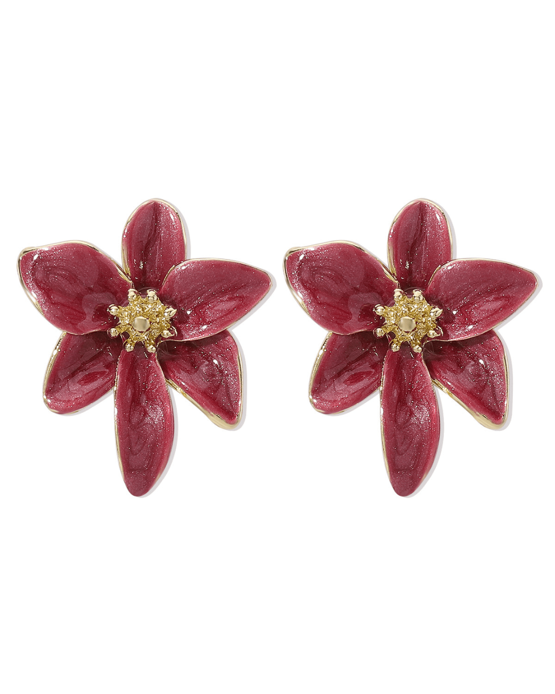 ENAMEL FLOWER STUD EARRINGS